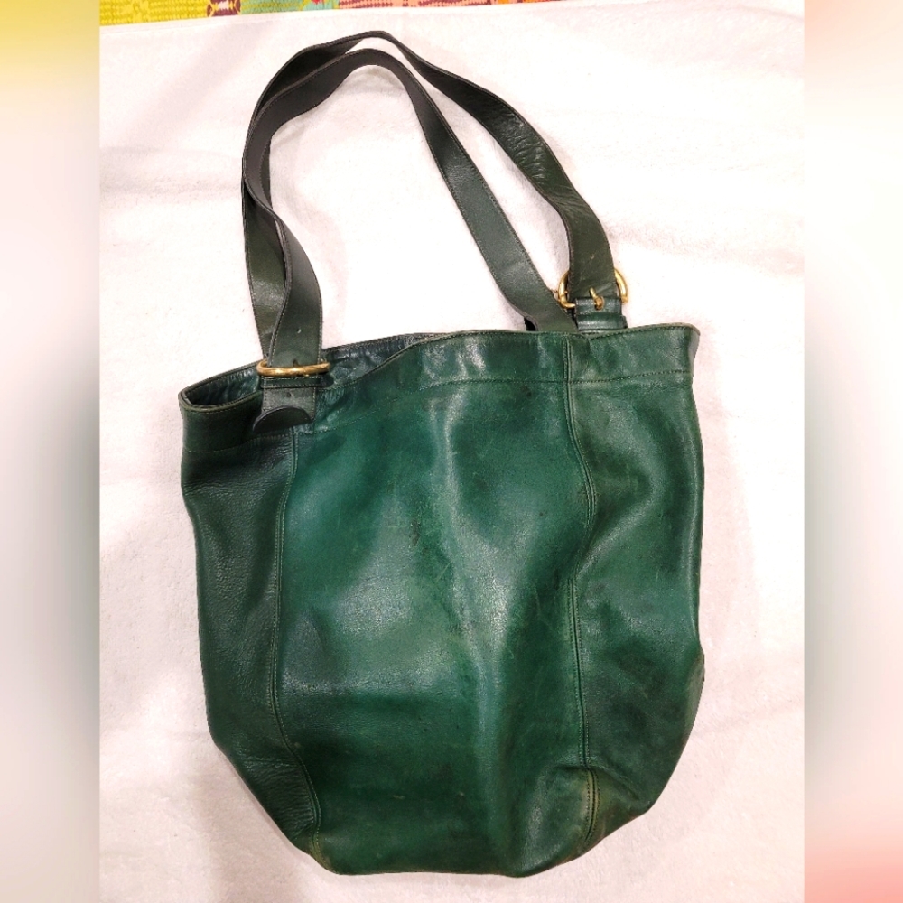 Bottle Green Vintage Coach XL Soho carryall tote bag, Weekender